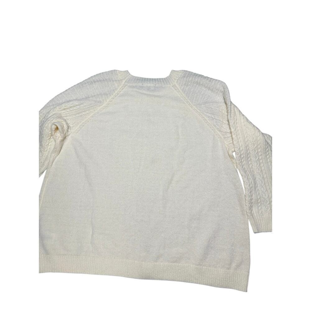 Susan Graver Weekend Sweater Size 3X Cream Colored Cable Knit